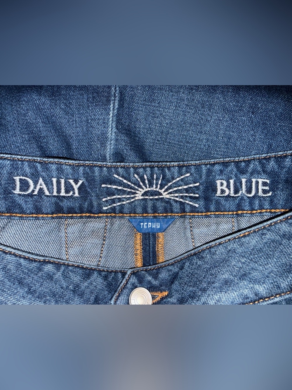 Daily Blue Tephy Button Down Denim A-Line Skirt size Small - Picture 15 of 16